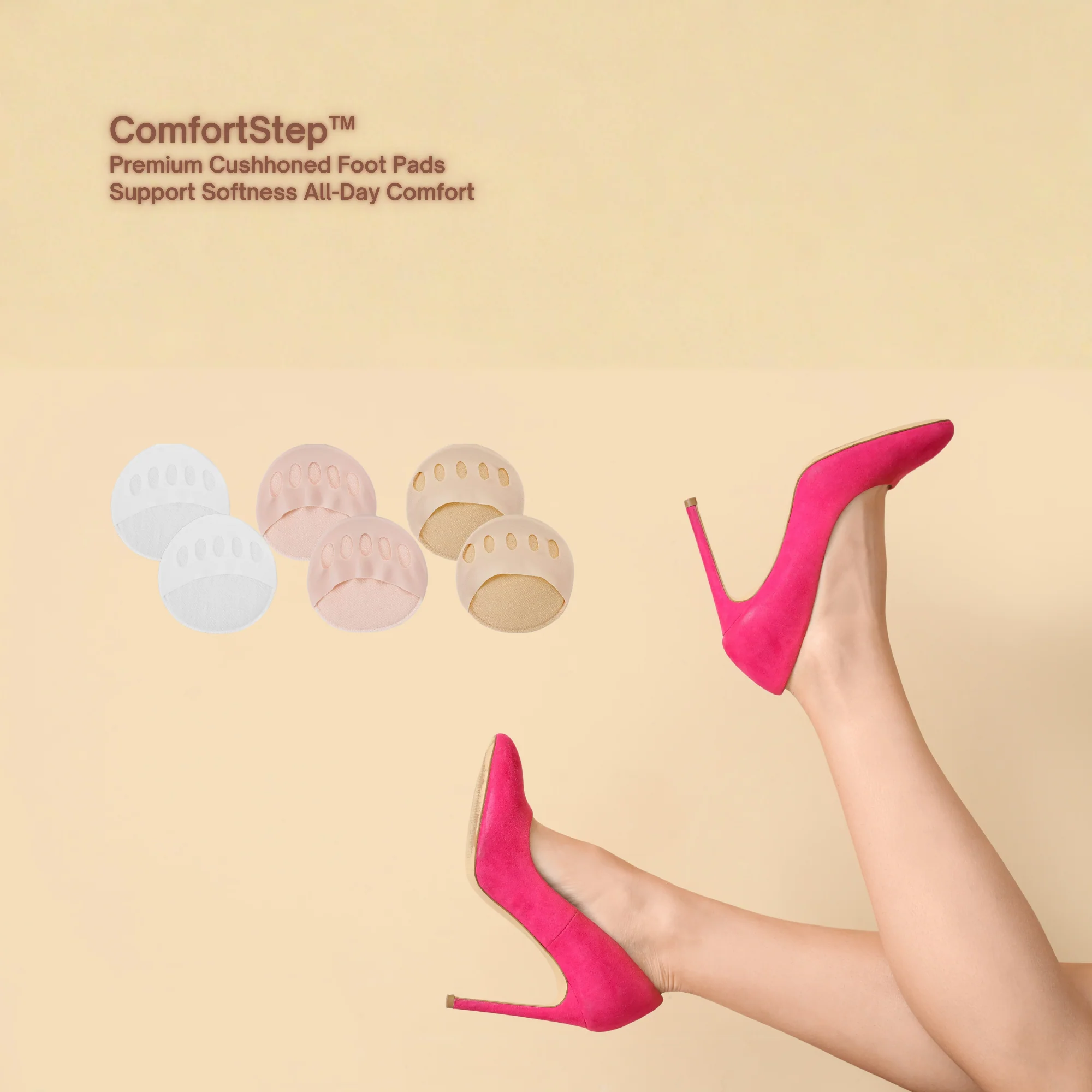 ComfortStep™ Women’s Cushioned Forefoot Pads for Pain-Free Heels - Image 3