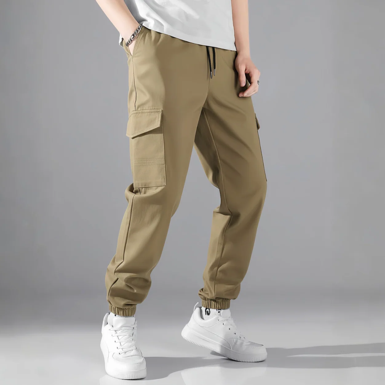 Korean Streetwear Cargo Joggers – Soft, Stretchable & Ultra-Comfortable Fit - Image 7
