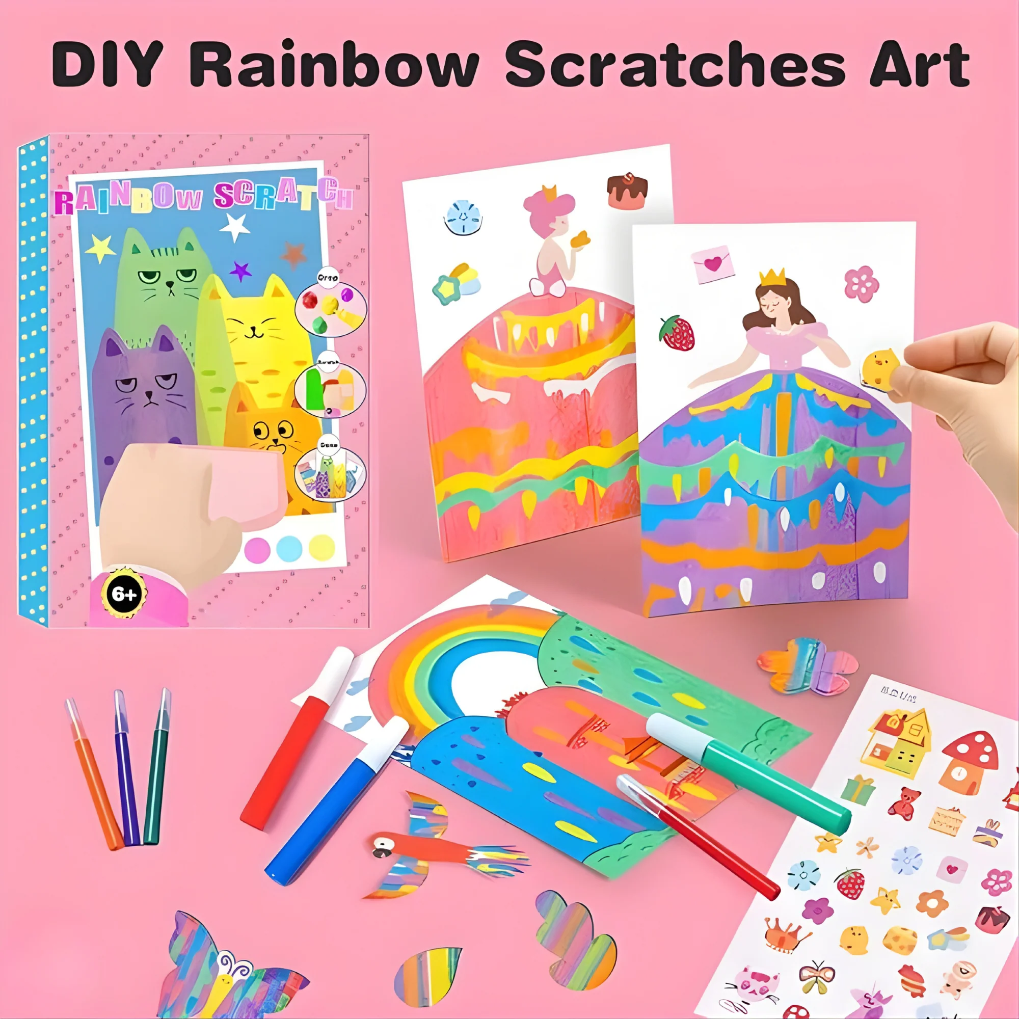 Magic Squeegee Paint Kit™ – Peel, Scrape & Reveal Rainbow Art - Image 5
