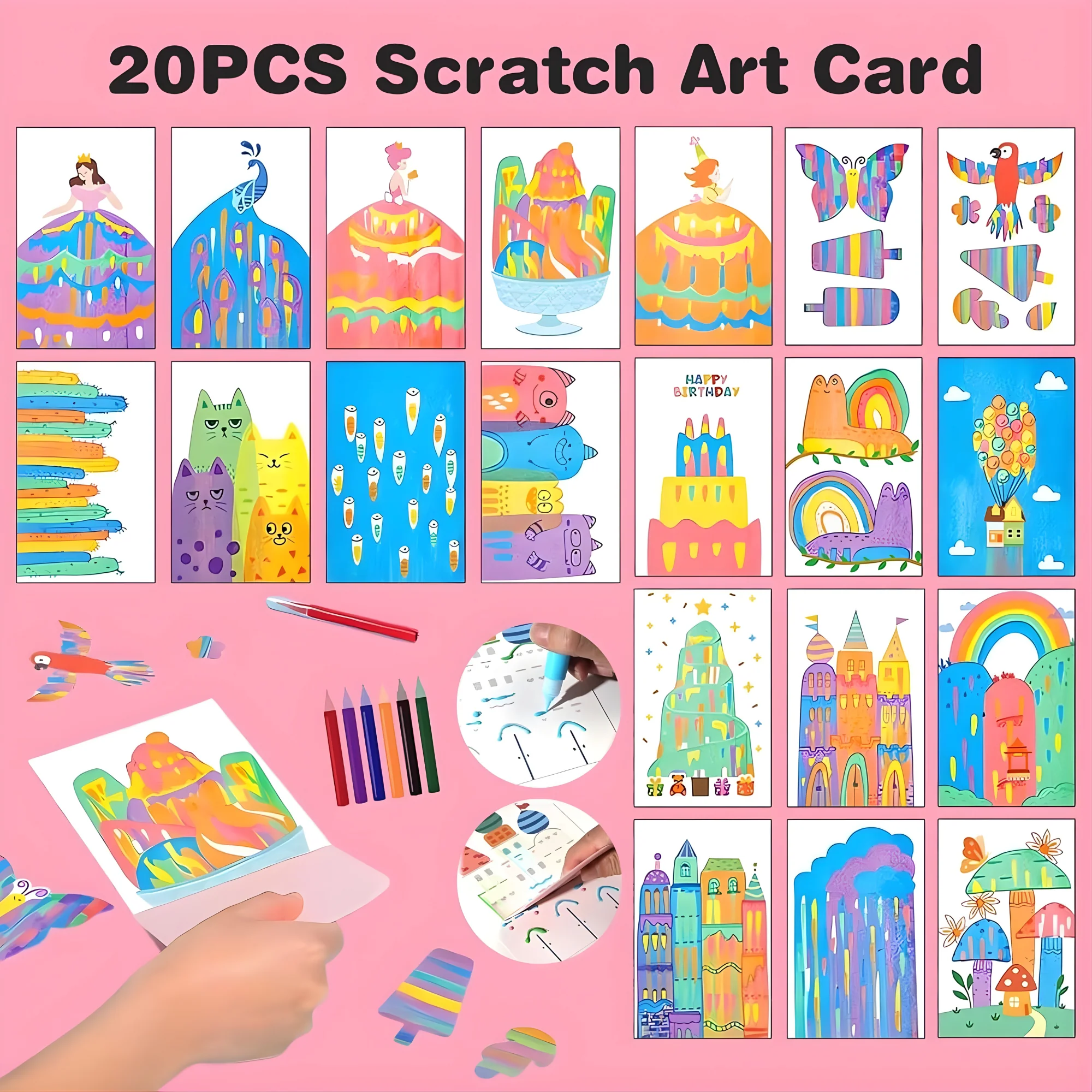 Magic Squeegee Paint Kit™ – Peel, Scrape & Reveal Rainbow Art - Image 6