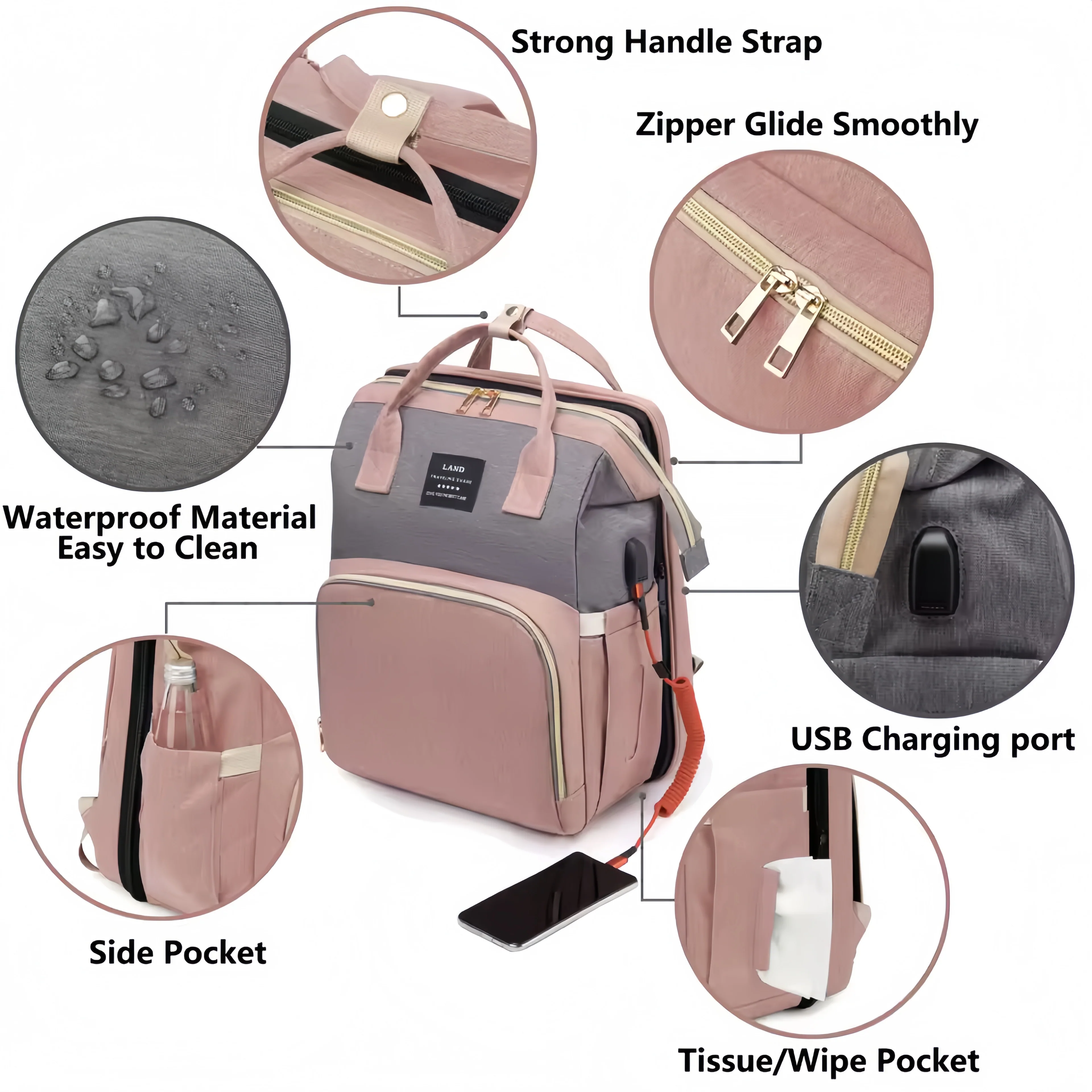 The All-in-One Diaper Bag & Portable Baby Bed - Image 3