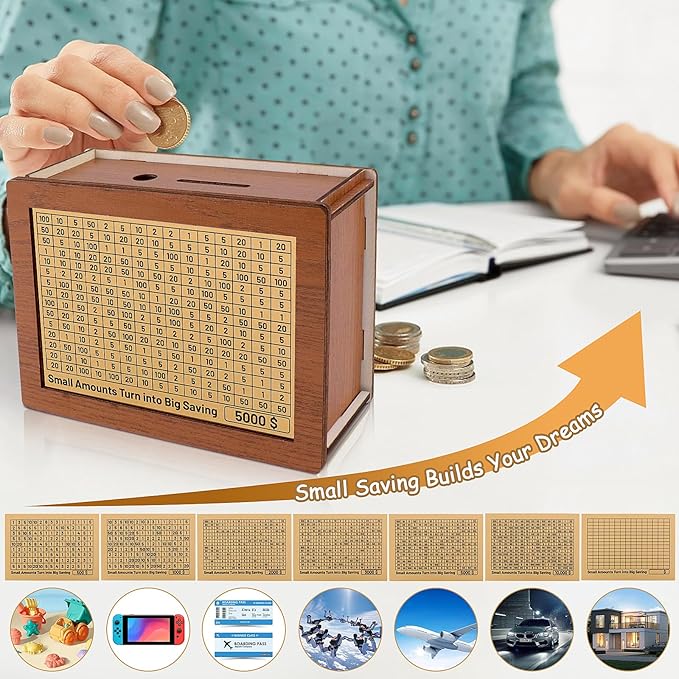 Wooden Savings Challenge Box – Turn Saving into a Fun Habit - Image 4